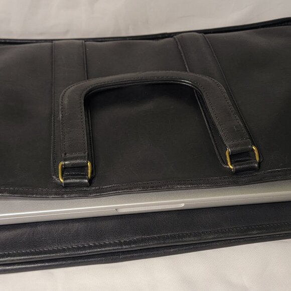 Vintage Coach Embassy Briefcase Black Leather 1990s Made in USA – BLL Embossed - Picture 4 of 6